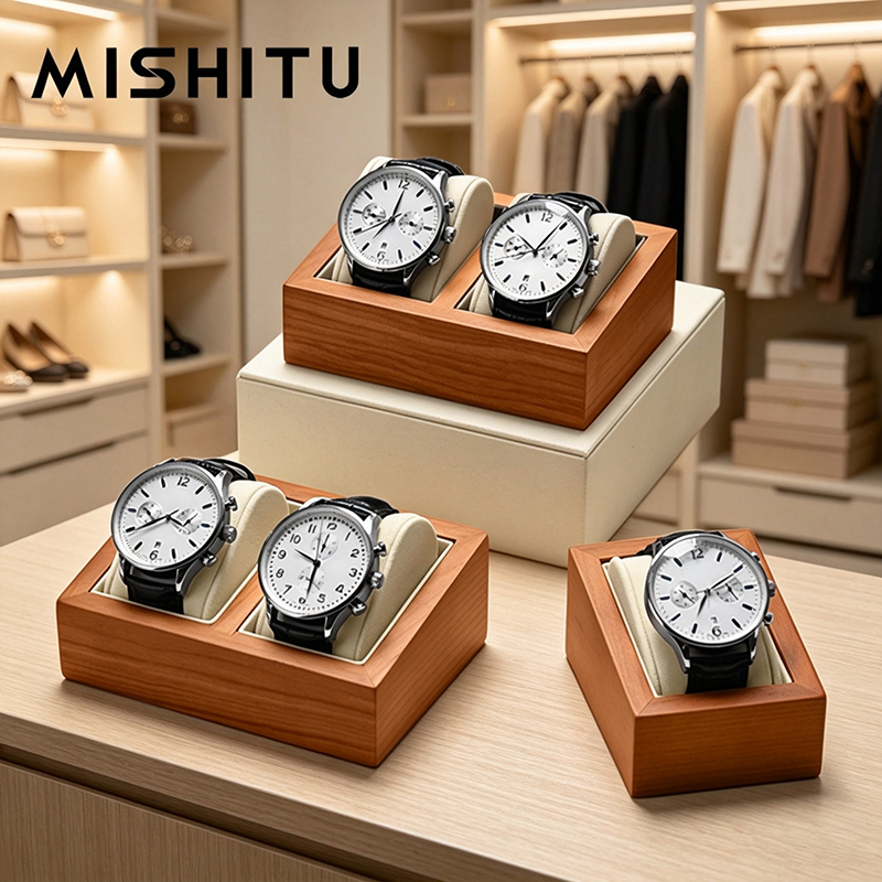 Watch Display Box - MISHITU 단단한 나무 시계 보관 상자
